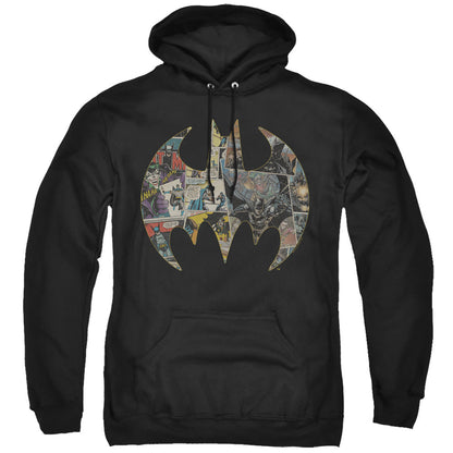 Batman Collage Shield Mens Hoodie Black