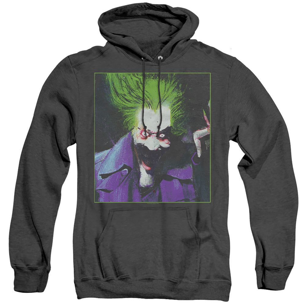 Batman Arkham Asylum Joker Heather Mens Hoodie Black