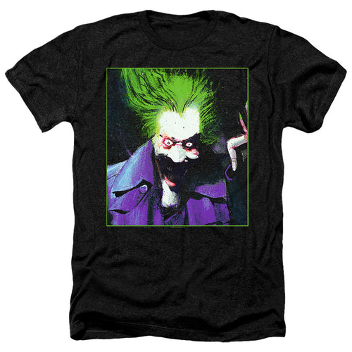 Batman Arkham Asylum Joker Heather Mens T Shirt Black
