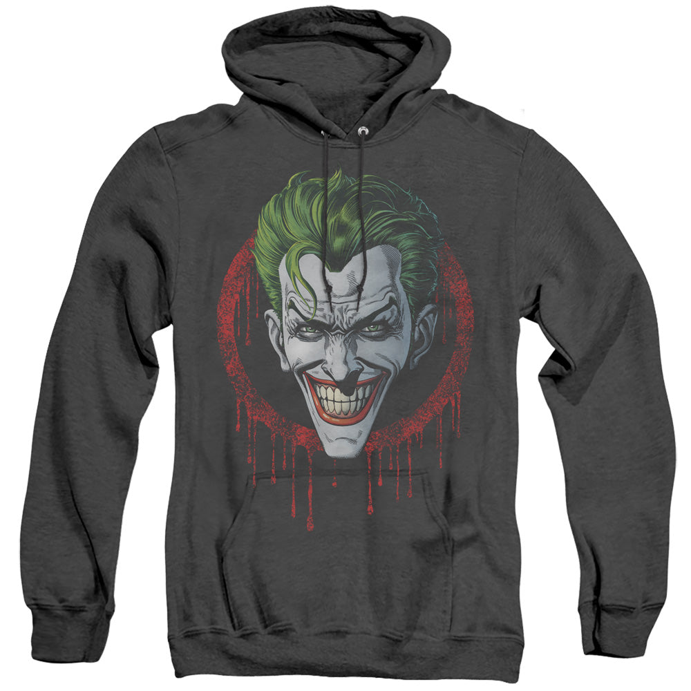 Batman Joker Drip Heather Mens Hoodie Black