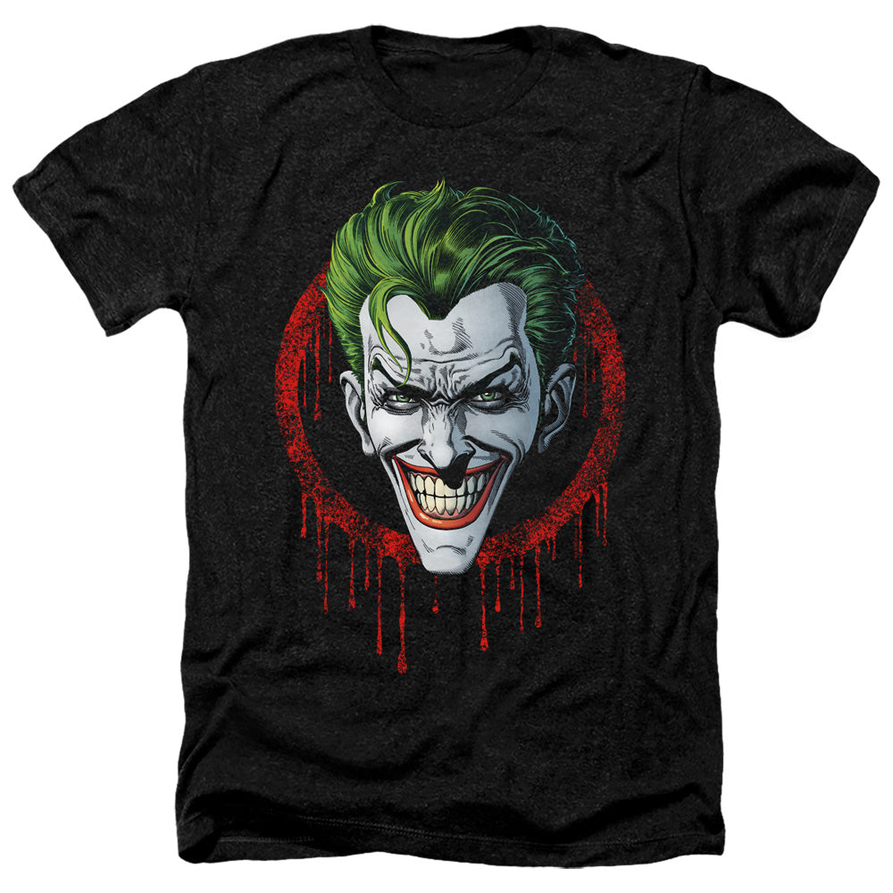 Batman Joker Drip Heather Mens T Shirt Black