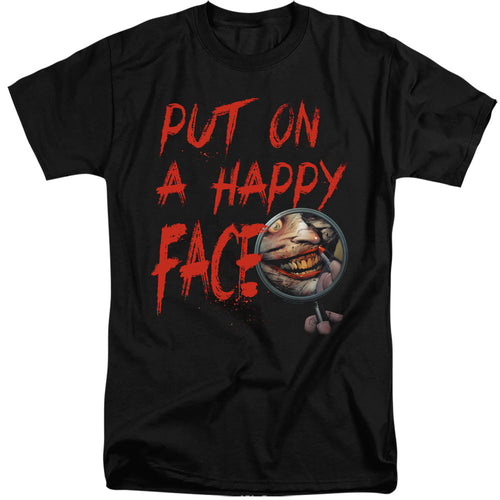 Batman Happy Face Mens Tall T Shirt Black