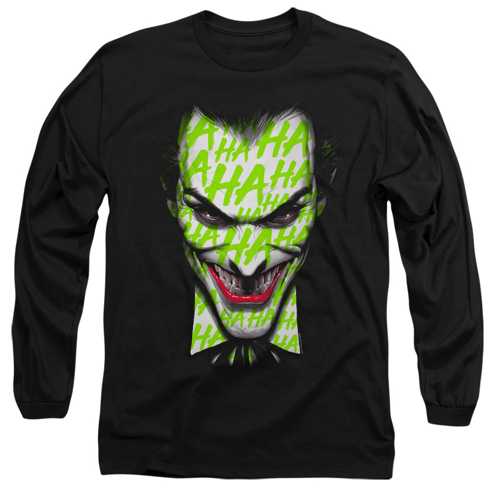 Batman Ha Ha Smile Mens Long Sleeve Shirt Black