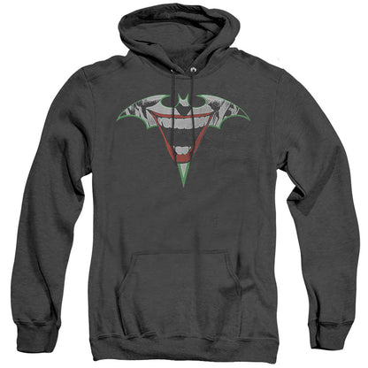 Batman Joker Bat Logo Heather Mens Hoodie Black