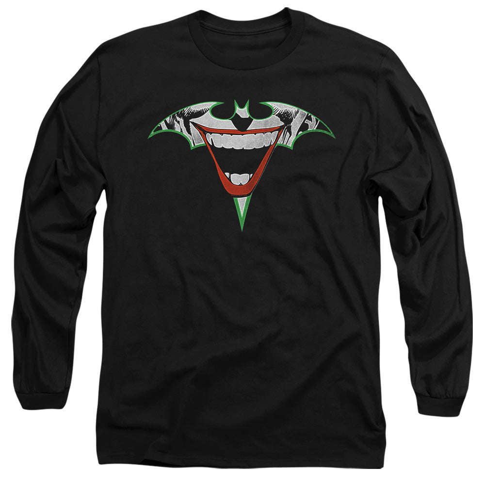 Batman Joker Bat Logo Mens Long Sleeve Shirt Black