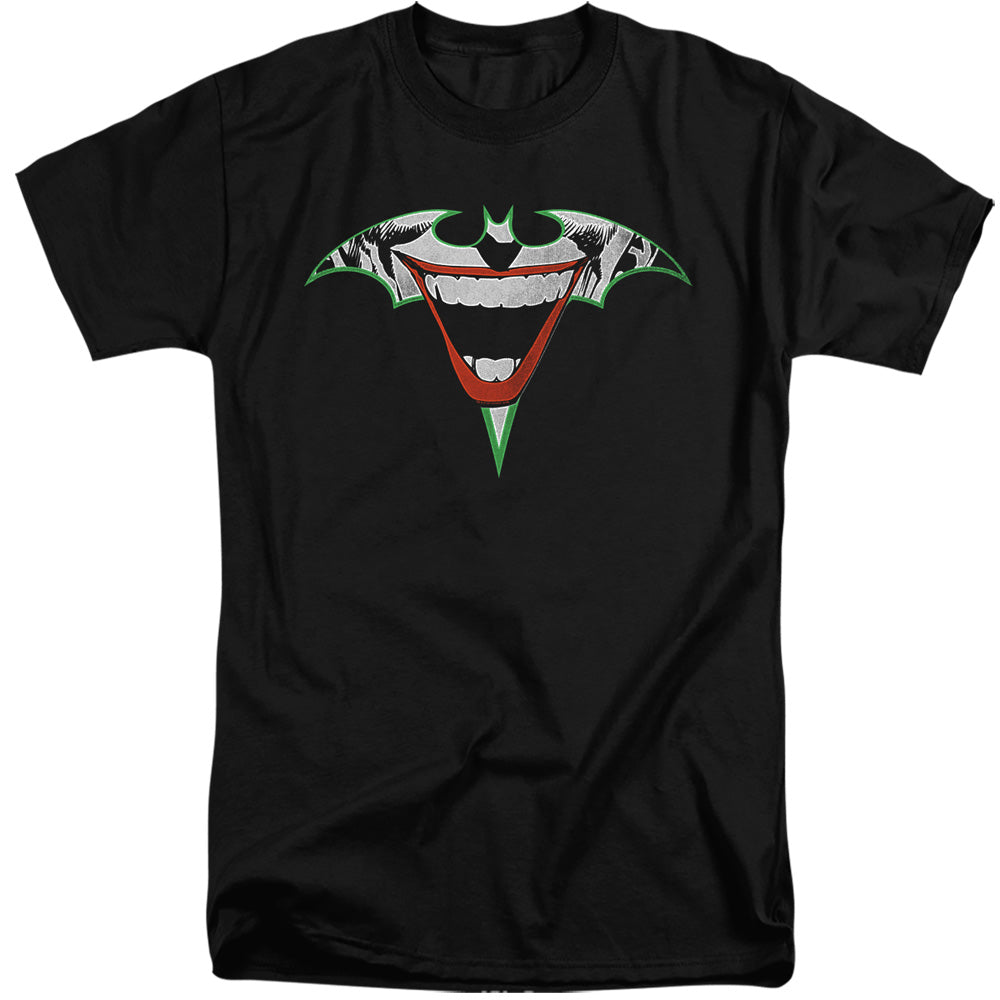 Batman Joker Bat Logo Mens Tall T Shirt Black