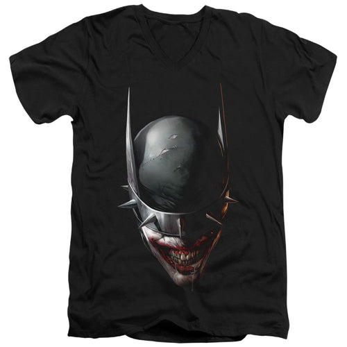 Batman Batman Who Laughs Head Mens Slim Fit V Neck T Shirt Black