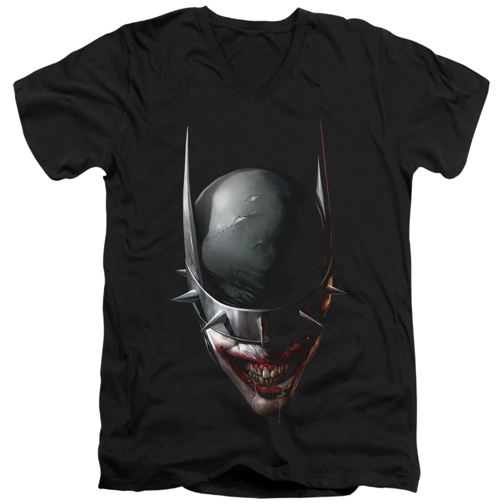 Batman Batman Who Laughs Head Mens Slim Fit V Neck T Shirt Black