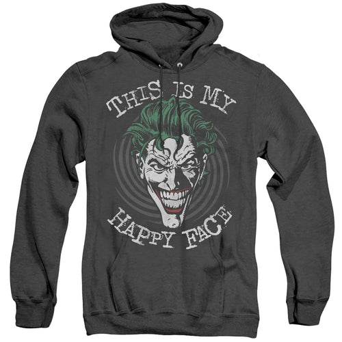 Batman Maniacal Spiral Heather Mens Hoodie Black