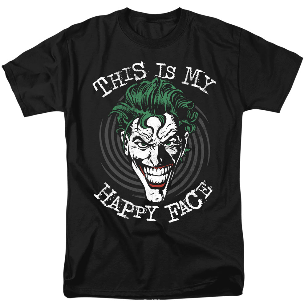 Batman Maniacal Spiral Mens T Shirt Black