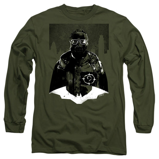 The Batman Noir Riddler Mens Long Sleeve Shirt Military Green Officially Licensed