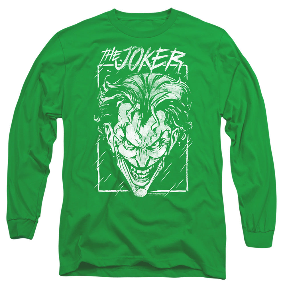 Batman Joker Storm On Green Mens Long Sleeve Shirt Kelly Green