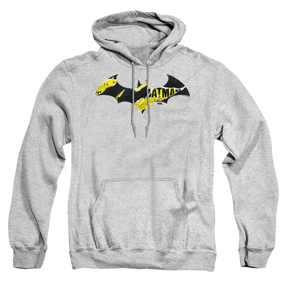 Batman Batman Torn Gotham Logo Mens Hoodie Athletic Heather