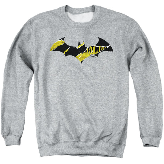 Batman Batman Torn Gotham Logo Mens Crewneck Sweatshirt Athletic Heather