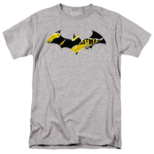Batman Batman Torn Gotham Logo Mens T Shirt Athletic Heather