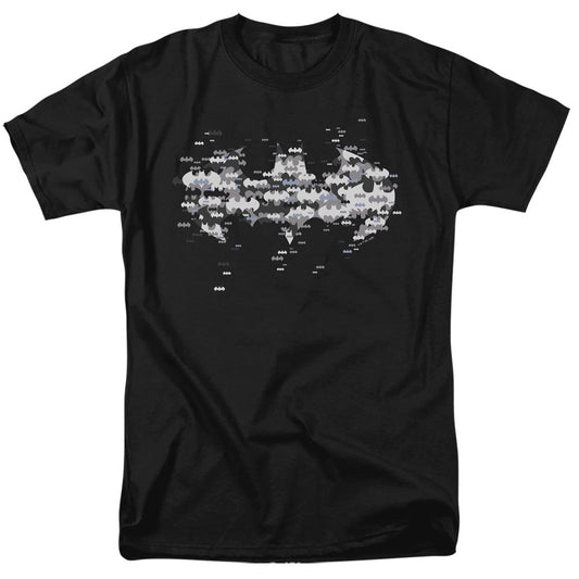 Batman Multi Bat Logo Mens T Shirt Black