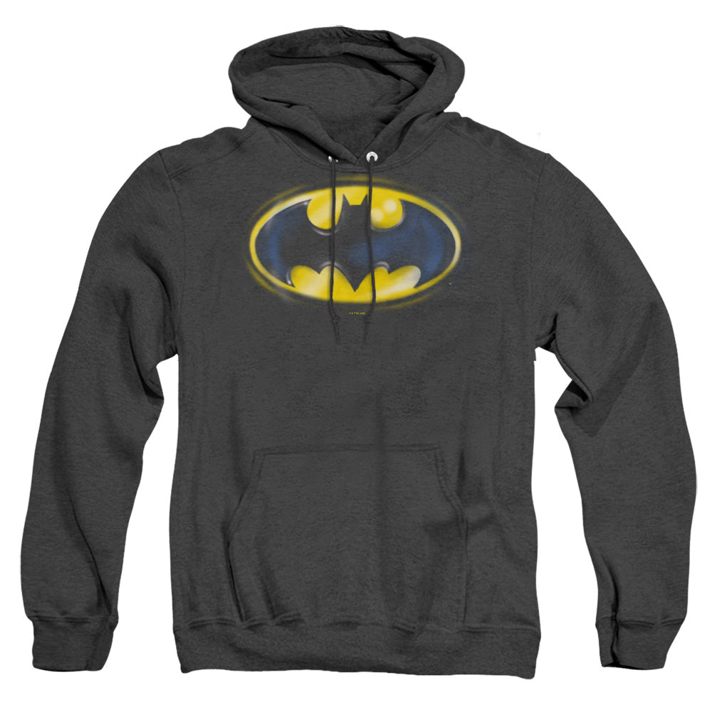 Batman Batman Airbrush Logo Heather Mens Hoodie Black