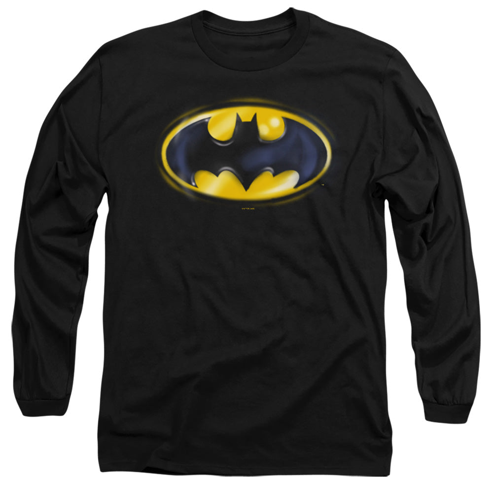 Batman Batman Airbrush Logo Mens Long Sleeve Shirt Black