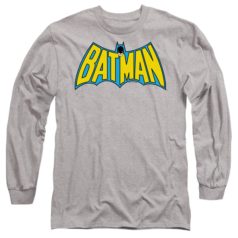 Batman Wintage Batman Logo Mens Long Sleeve Shirt Athletic Heather