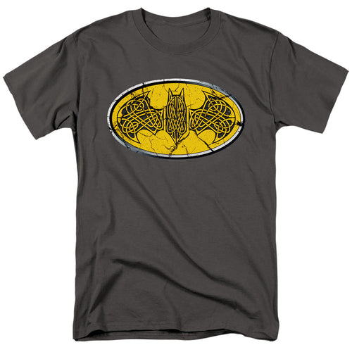 Batman Celtic Shield Mens T Shirt Charcoal