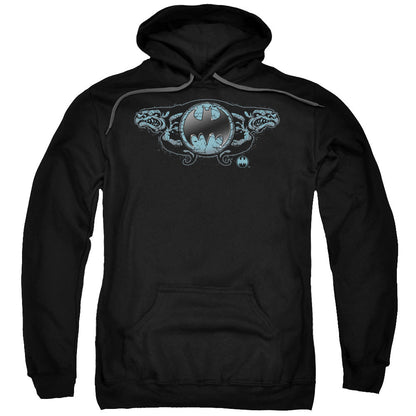 Batman Two Gargoyles Logo Mens Hoodie Black