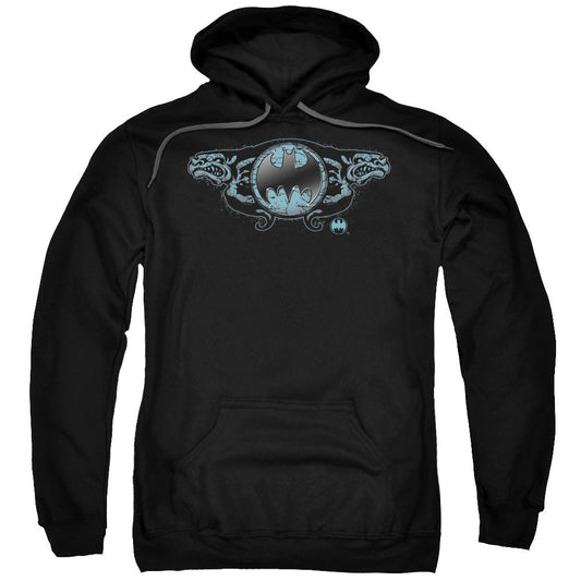 Batman Two Gargoyles Logo Mens Hoodie Black