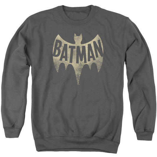 Batman Classic Tv Vintage Logo Mens Crewneck Sweatshirt Charcoal Officially Licensed