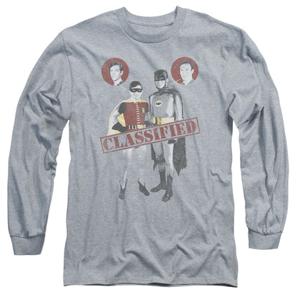 Batman Classic Tv Classified Mens Long Sleeve Shirt Athletic Heather