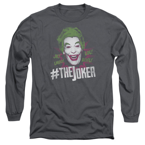Batman Classic Tv #joker Mens Long Sleeve Shirt Charcoal