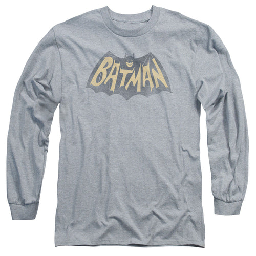 Batman Classic Tv Show Logo Mens Long Sleeve Shirt Athletic Heather