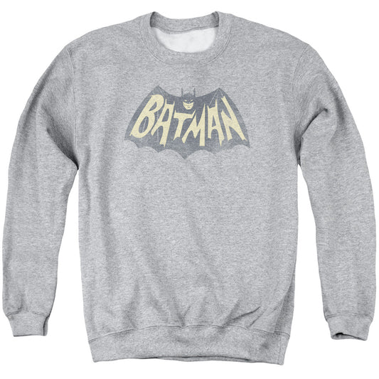 Batman Classic Tv Show Logo Mens Crewneck Sweatshirt Athletic Heather Officially Licensed