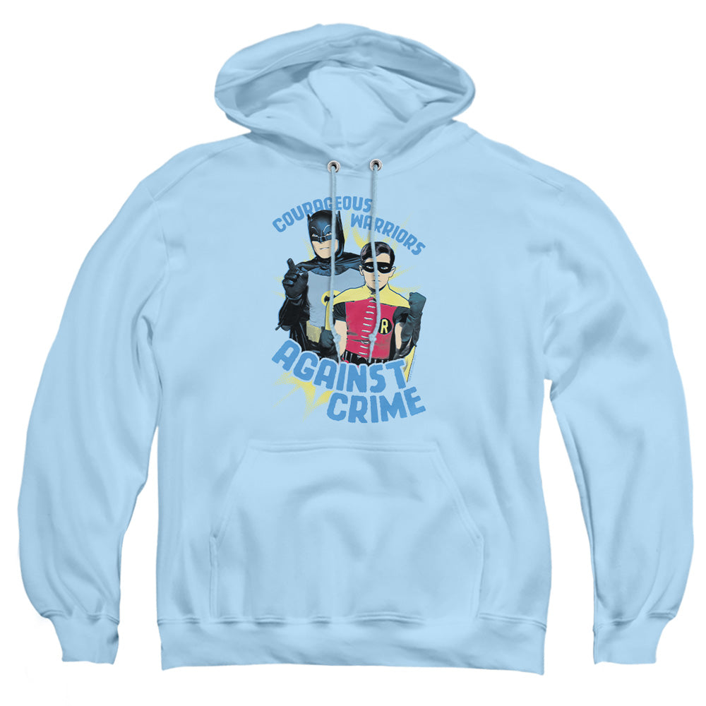 Batman Classic Tv Courageous Warriors Mens Hoodie Light Blue