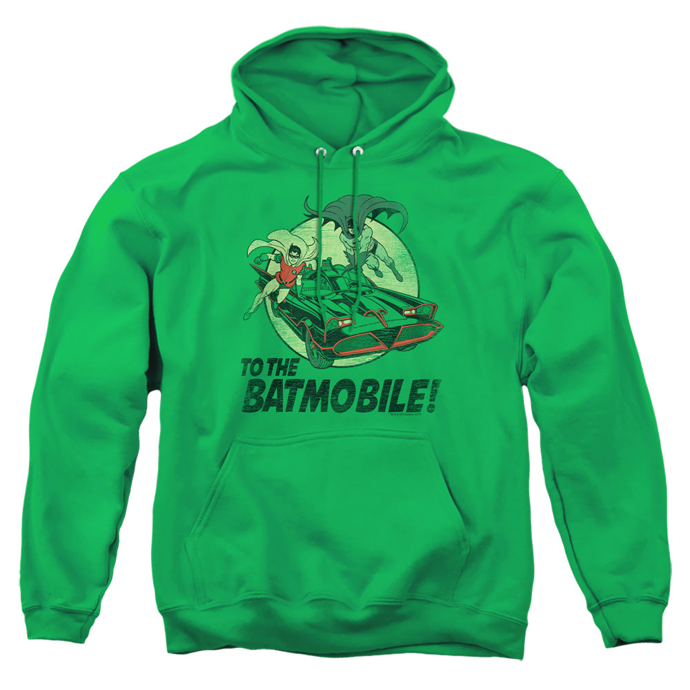 Batman Classic Tv To The Batmobile Mens Hoodie Kelly Green