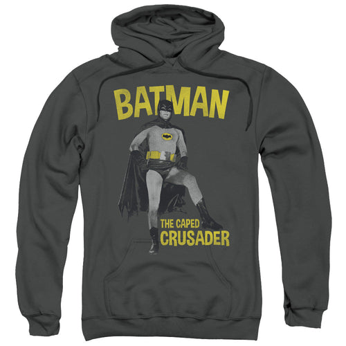 Batman Classic Tv Caped Crusader Mens Hoodie Charcoal