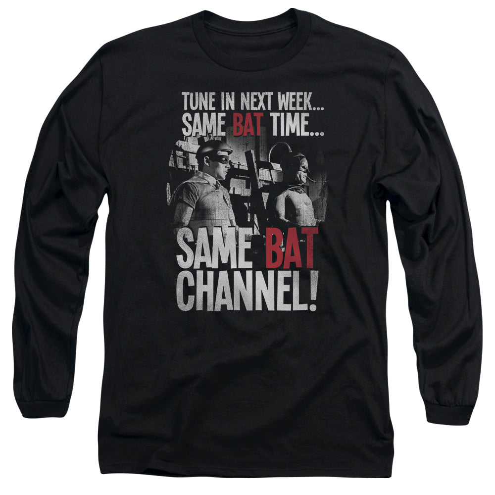 Batman Classic Tv Bat Channel Mens Long Sleeve Shirt Black