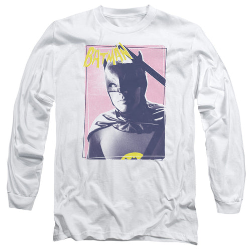 Batman Classic Tv Wayne 80s Mens Long Sleeve Shirt White