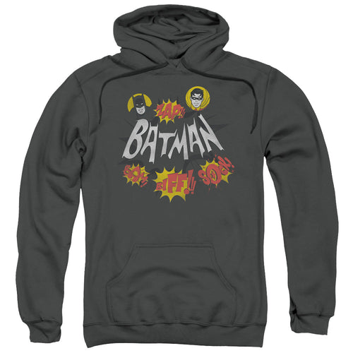 Batman Classic Tv Sound Effects Mens Hoodie Charcoal