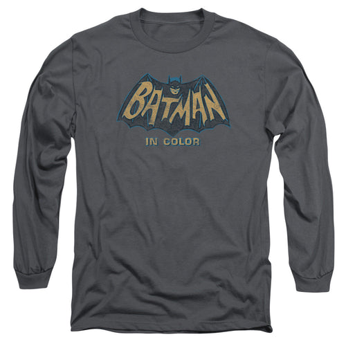 Batman Classic Tv In Color Mens Long Sleeve Shirt Charcoal