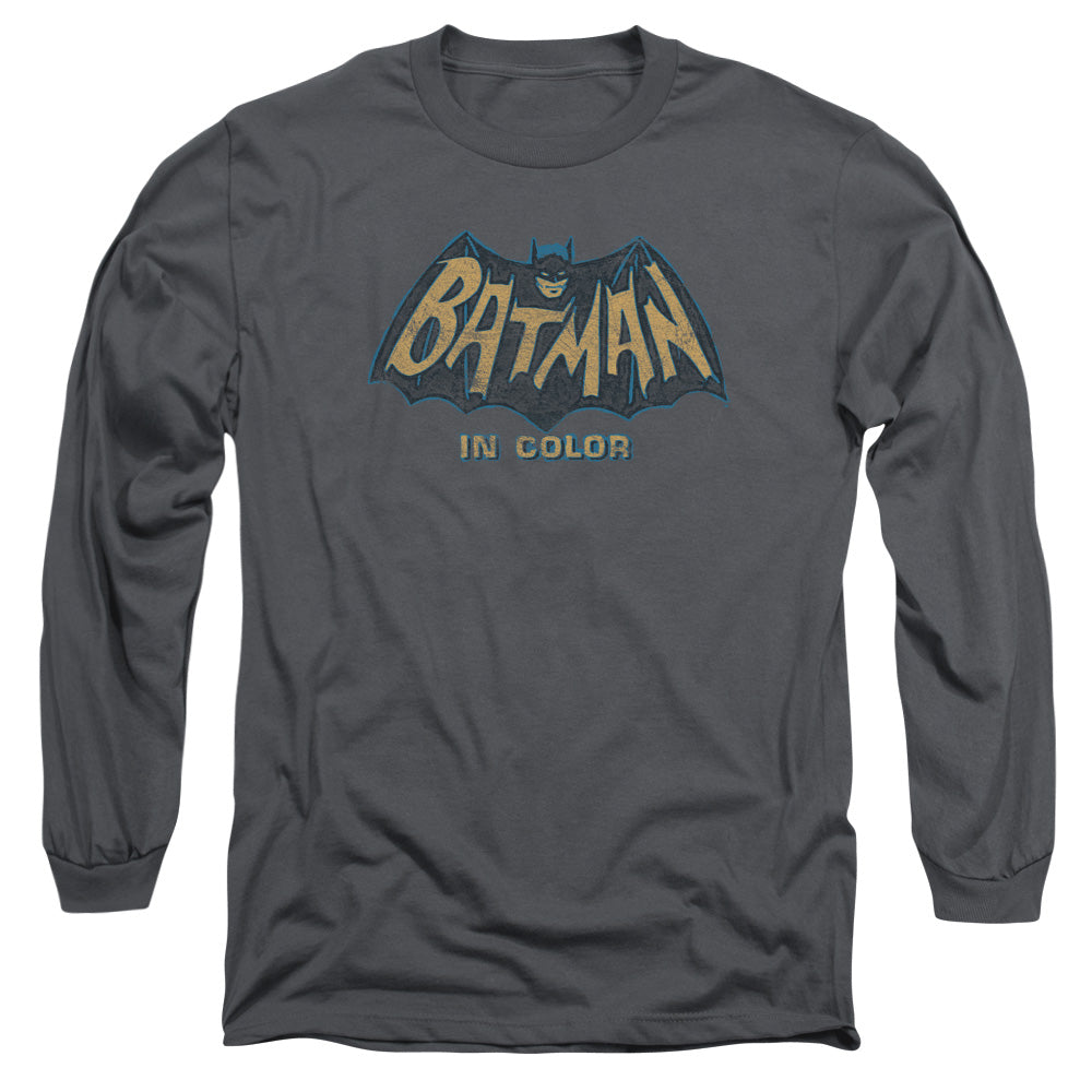 Batman Classic Tv In Color Mens Long Sleeve Shirt Charcoal