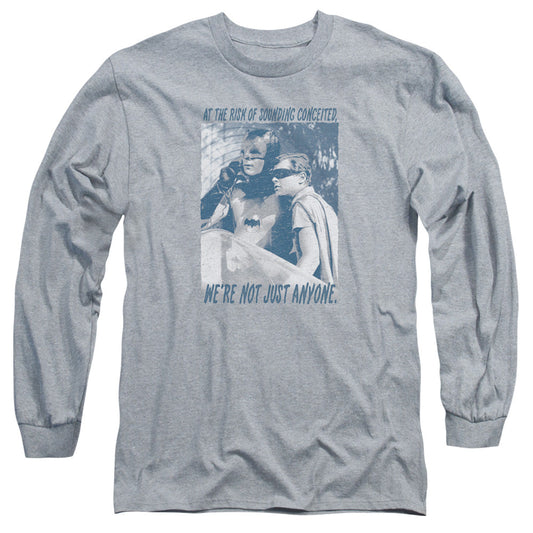 Batman Classic Tv Boogie Nights Mens Long Sleeve Shirt Athletic Heather