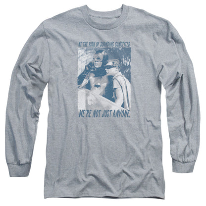 Batman Classic Tv Boogie Nights Mens Long Sleeve Shirt Athletic Heather