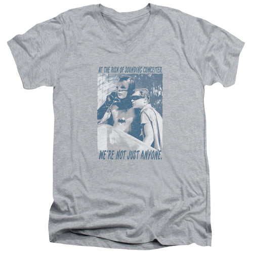 Batman Classic Tv Boogie Nights Mens Slim Fit V Neck T Shirt Athletic Heather