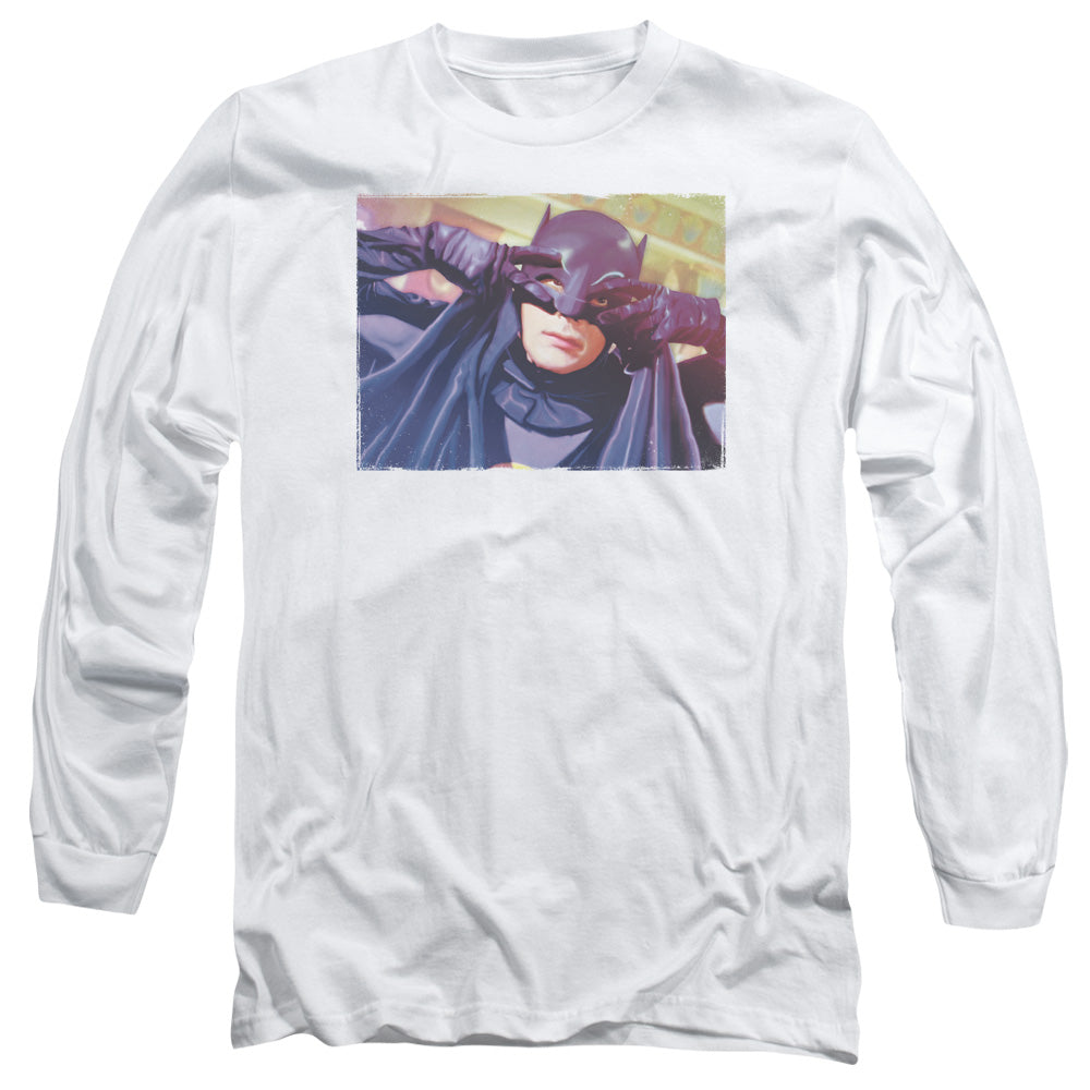 Batman Classic Tv Smooth Groove Mens Long Sleeve Shirt White