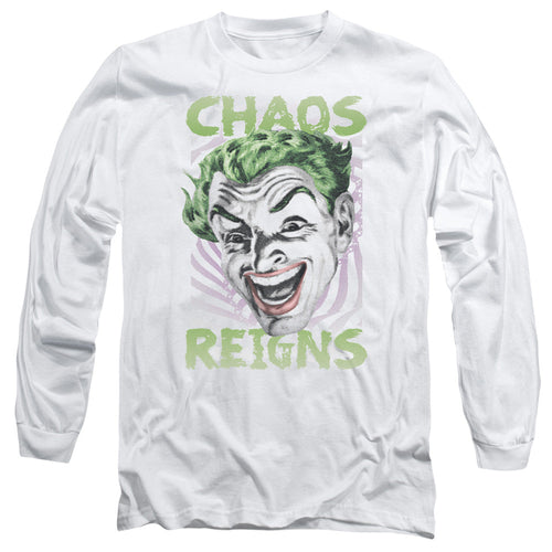 Batman Classic Tv Chaos Reigns Mens Long Sleeve Shirt White