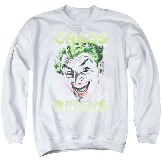 Batman Classic Tv Chaos Reigns Mens Crewneck Sweatshirt White Officially Licensed