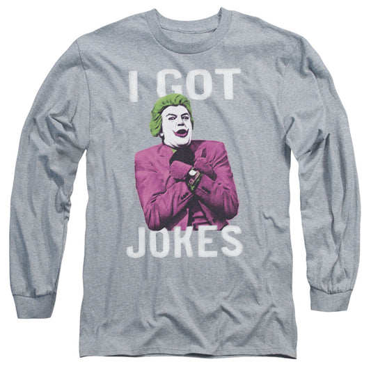 Batman Classic Tv Got Jokes Mens Long Sleeve Shirt Athletic Heather