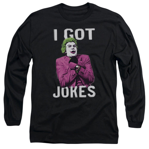 Batman Classic Tv Got Jokes Mens Long Sleeve Shirt Black