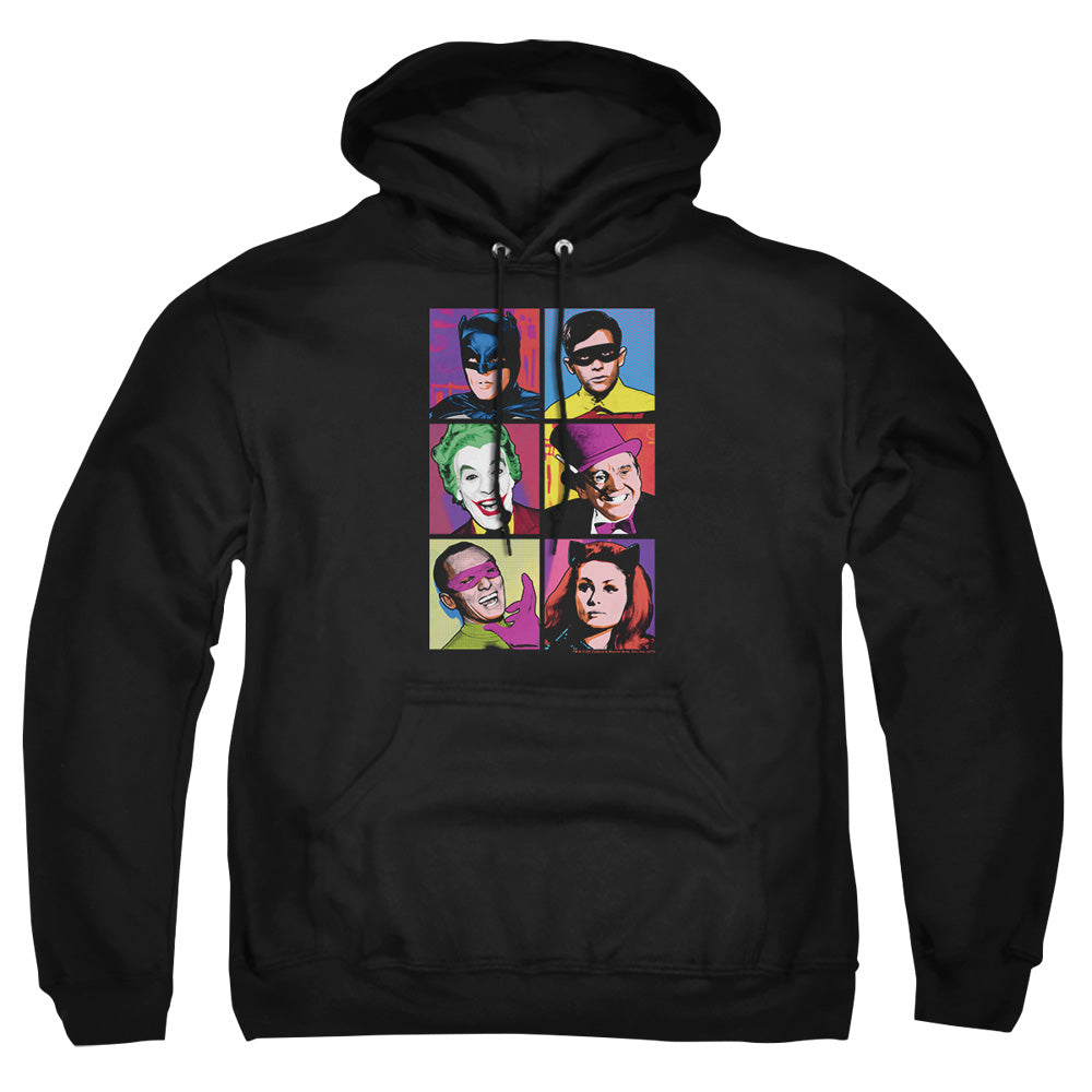 Batman Classic Tv Pop Cast Mens Hoodie Black