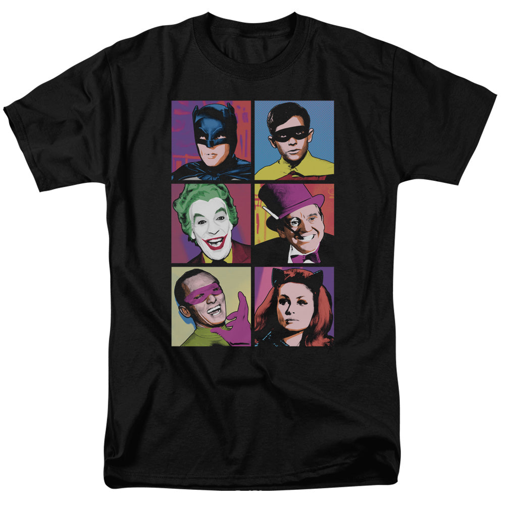 Batman Classic Tv Pop Cast Mens T Shirt Black