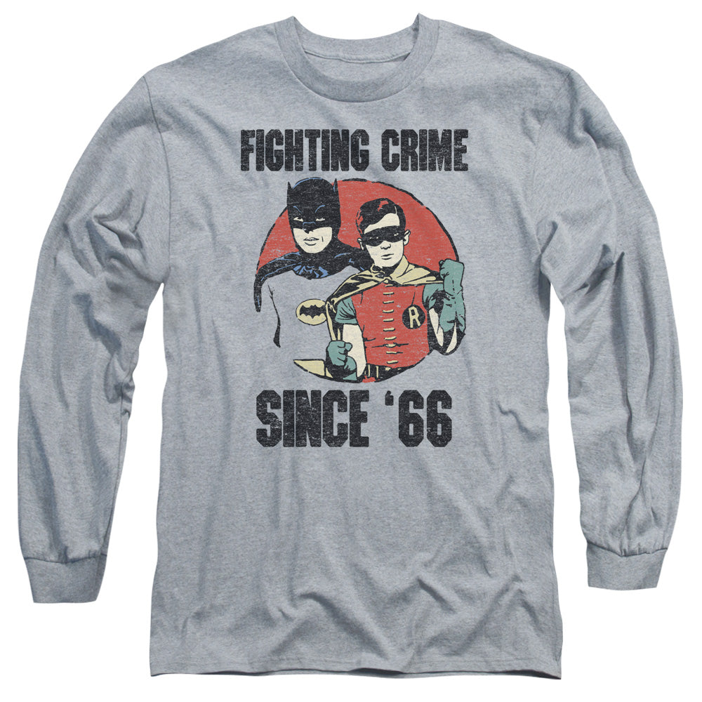 Batman Classic Tv Since 66 Mens Long Sleeve Shirt Athletic Heather